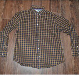 Larsson&Co Stockholm Button Down Long Sleeve Brown Plaid Shirt XL Chest 42 Cott